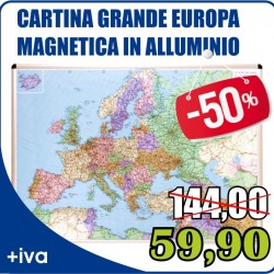 Cartina geografica Europa magnetica 94,5x130