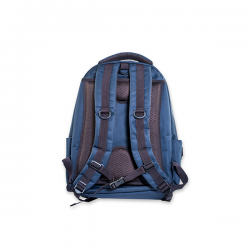 BACKPACK NYLON/LEATHER BLU PETROLIO