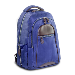 BACKPACK NYLON/LEATHER - OCEAN BLUE