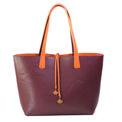 COLOR REVERSIBLE TOTE BAG BORDEAUX