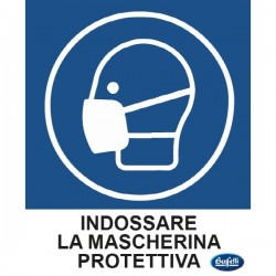 Etichette adesive 15,2x12,5 cm - INDOSSARE LA MASCHERINA PROTETTIVA