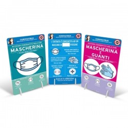 Cartello da banco bifacciale obbligo mascherina