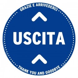 Cartello tondo calpestabile USCITA