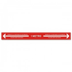 Cartello adesivo calpestabile RISPETTA LA DISTANZA DI 1 MT